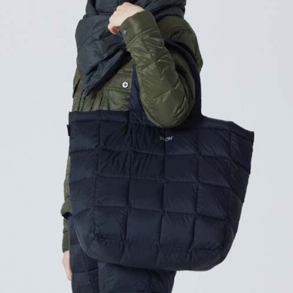 Taion Black Quilted Down Tote - Picture 2 of 2